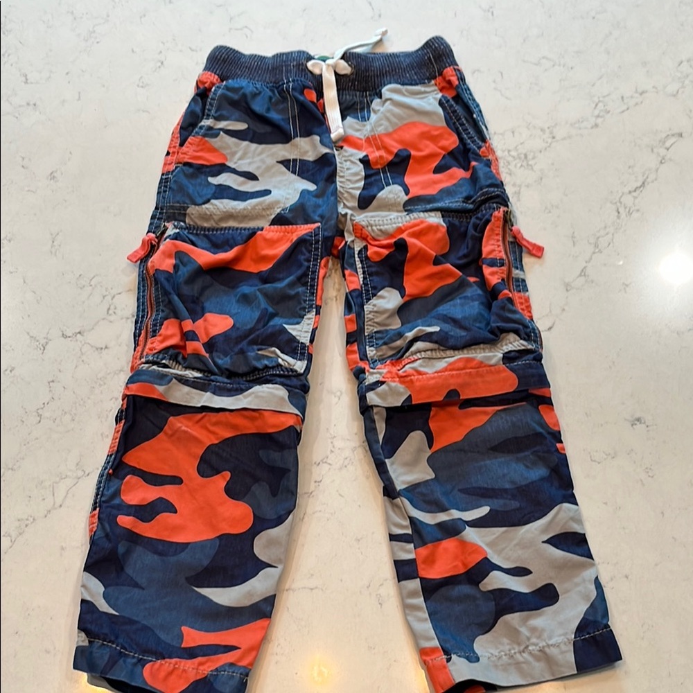 Mini Boden Blue and Orange zip off pants